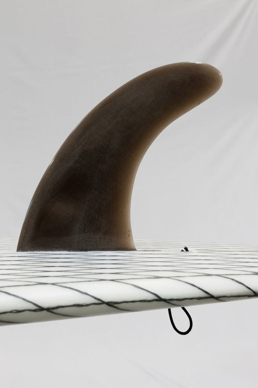8" Center Fin Glass Fin Volan Brown Longboard Center Fin