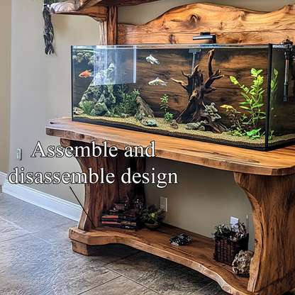 Oceanpearl Wooden Fish Aquarium Shelf – Decor for Living Room & Gift