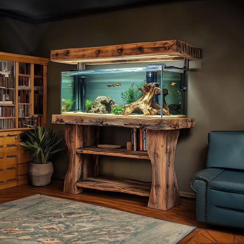 Oceanpearl Custom Wooden Aquarium Shelf – Home Decor & Gift
