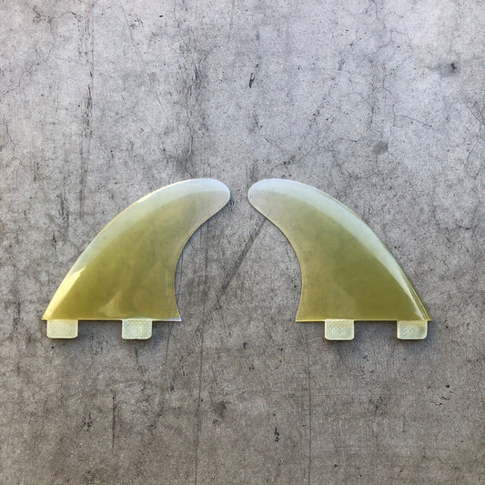 FCS1 Yellow Fiberglass Sidebite rail Fins 4.13" x 3.88"